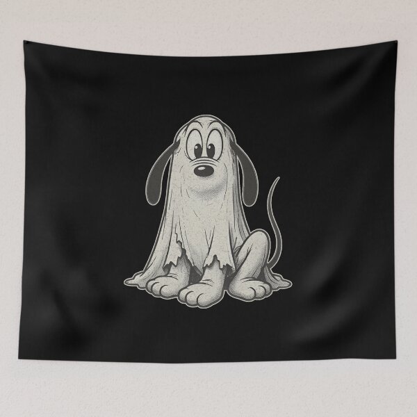 Item preview, Vintage Ghost Dog Halloween Shirt Spooky Cartoon Gothic Character Tee designed and sold by RRMadeArt.