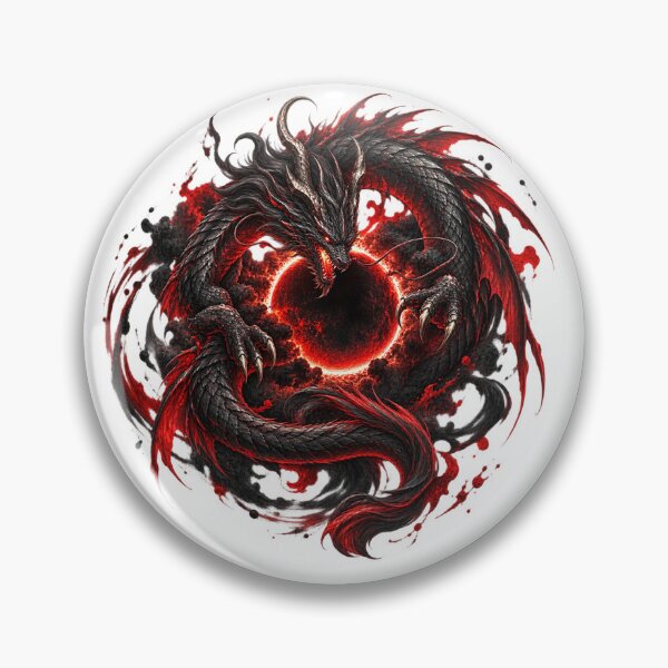 Item preview, Obsidian Dragon Circling the Crimson Eclipse designed and sold by AcruxUltra.