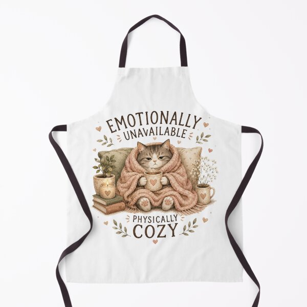 Item preview, Emotionally Unavailable, Physically Cozy – Funny Cozy Cat designed and sold by DreamyBrushArt.