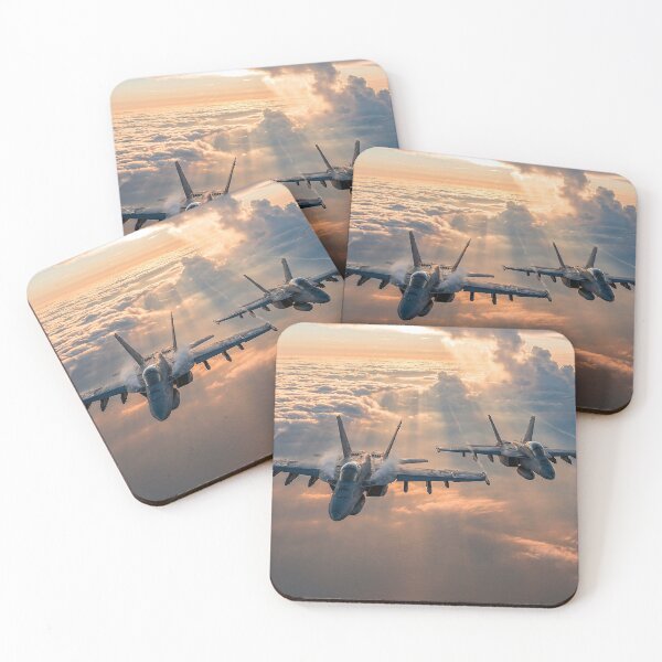 Item preview, F/A-18 Hornets Head-On Through Golden God Rays designed and sold by Airpower Art.