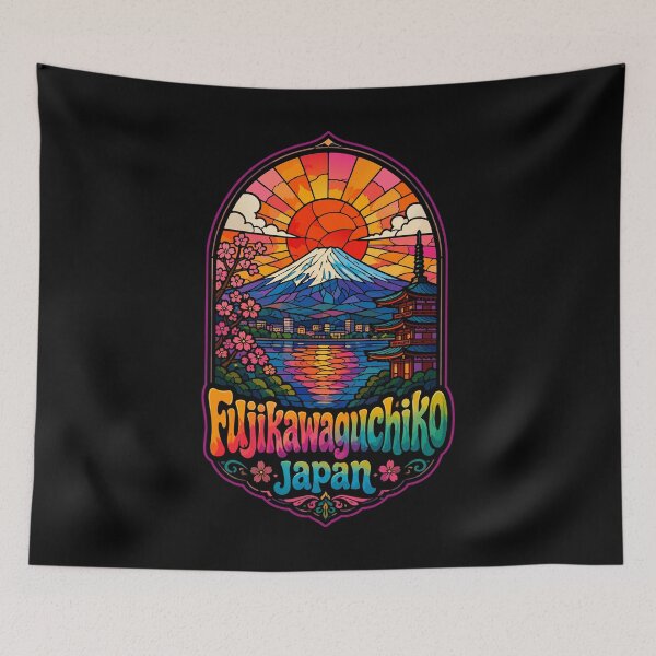 Item preview, Fujikawaguchiko Japan Stained Glass Art Travel designed and sold by TomFrontierArt.