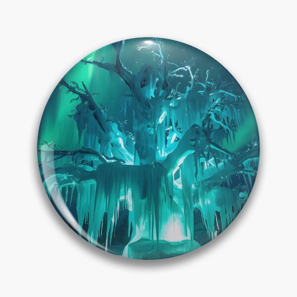 Item preview, Glowing Frozen Ice Tree with Northern Lights Aurora Borealis designed and sold by Pyt27.