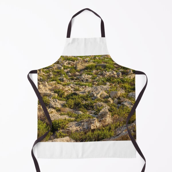 Item preview, Rocky Coastal Terrain With Low Green Shrubs and Sunlit Limestone Boulders designed and sold by Nmallia.