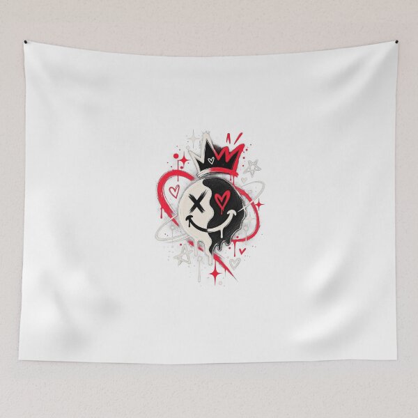 Item preview, Crowned Yin Yang Smiley Streetwear Graphic designed and sold by LarkLeaf.