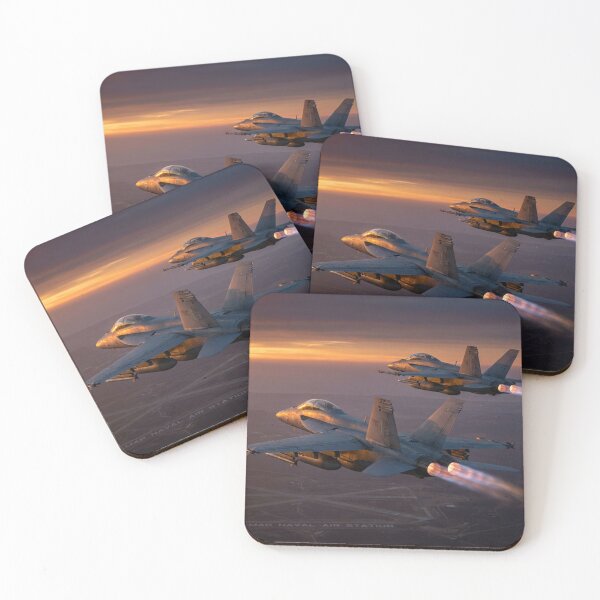 Item preview, F/A-18 Hornets Launching From Miramar at Sunset designed and sold by Airpower Art.