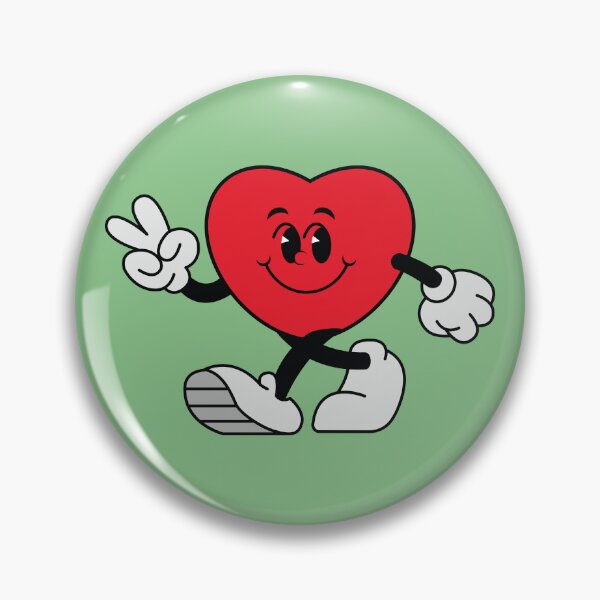 Item preview, Retro Heart Cartoon Character with Peace Sign. Cool Design. Cute Heart Vintage Comic Style. designed and sold by thailerd.