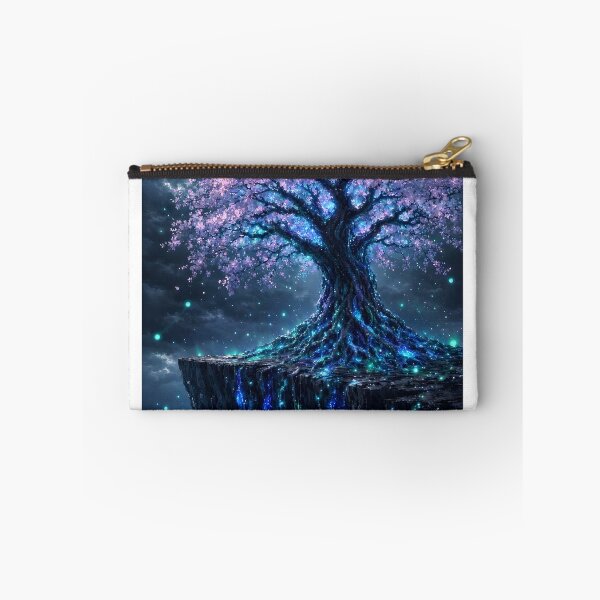Item preview, Bioluminescent Tree of Life on Cliff Night Galaxy Wall Art designed and sold by Pyt27.