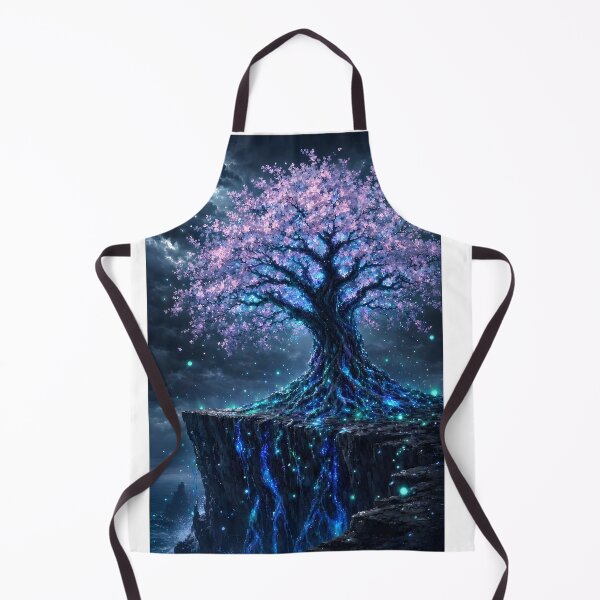 Item preview, Bioluminescent Tree of Life on Cliff Night Galaxy Wall Art designed and sold by Pyt27.