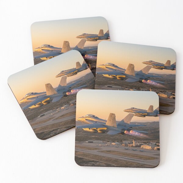 Item preview, F/A-18 Hornets Taking Off Over the Airbase designed and sold by Airpower Art.