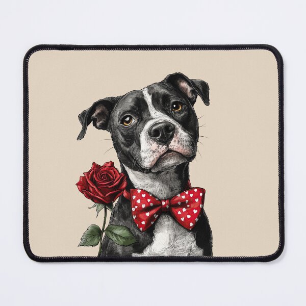 Item preview, American Staffordshire Terrier with Red Rose Love designed and sold by Erika Kaisersot.