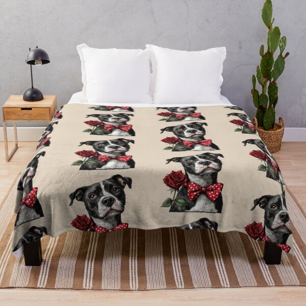 Item preview, American Staffordshire Terrier with Red Rose Love designed and sold by Erika Kaisersot.
