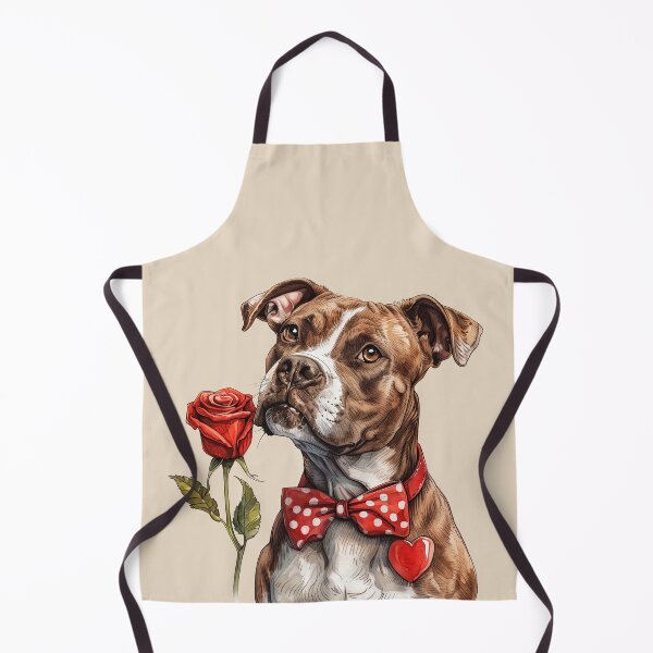 Item preview, American Staffordshire Terrier with Red Rose and Bow Tie designed and sold by Erika Kaisersot.