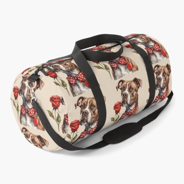 Item preview, American Staffordshire Terrier with Red Rose and Bow Tie designed and sold by Erika Kaisersot.