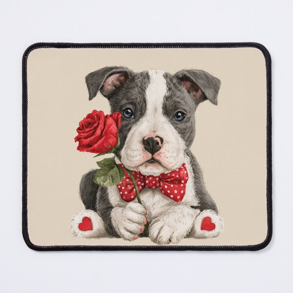 Item preview, Cute American Staffordshire Terrier with Red Hearts designed and sold by Erika Kaisersot.