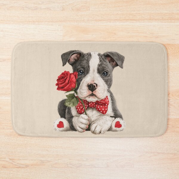 Item preview, Cute American Staffordshire Terrier with Red Hearts designed and sold by Erika Kaisersot.