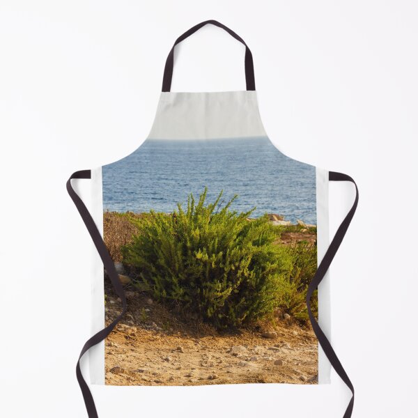 Item preview, Coastal Shrub On Rocky Cliff Overlooking Calm Blue Sea On Sunny Summer Day designed and sold by Nmallia.