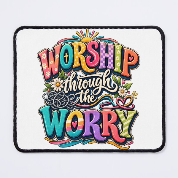 Item preview, Worship Through the Worry T-Shirt, Christian Faith Lover Gift, Jesus Inspirational Bible Verse Graphic Tee, Religious Worship Shirt designed and sold by OUICHA.