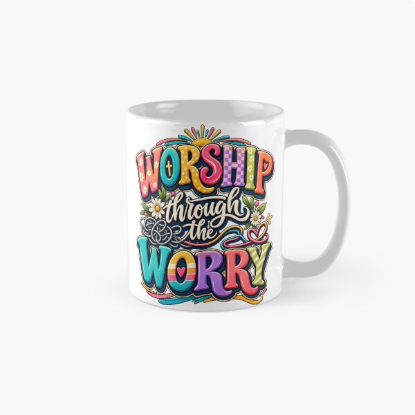 Item preview, Worship Through the Worry T-Shirt, Christian Faith Lover Gift, Jesus Inspirational Bible Verse Graphic Tee, Religious Worship Shirt designed and sold by OUICHA.