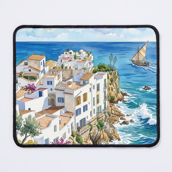 Item preview, Ibiza watercolor Travel Print, Balearic Islands Spain designed and sold by POSTERIOCREW.