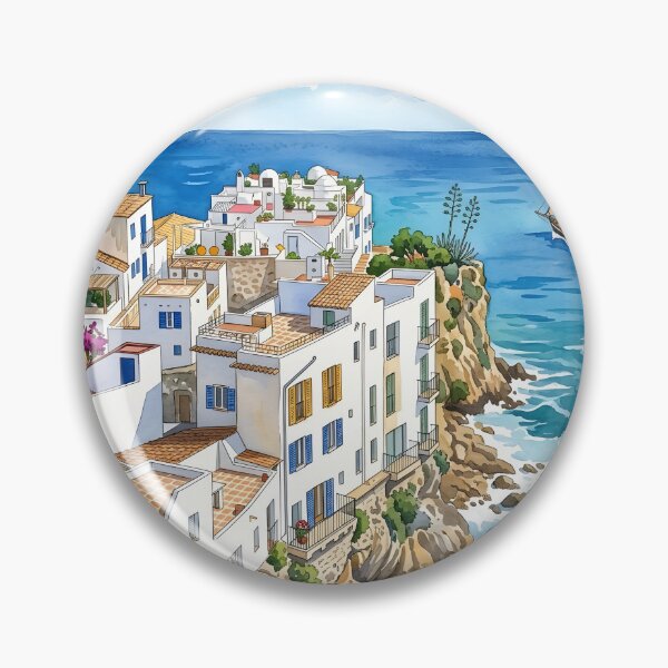 Item preview, Ibiza watercolor Travel Print, Balearic Islands Spain designed and sold by POSTERIOCREW.