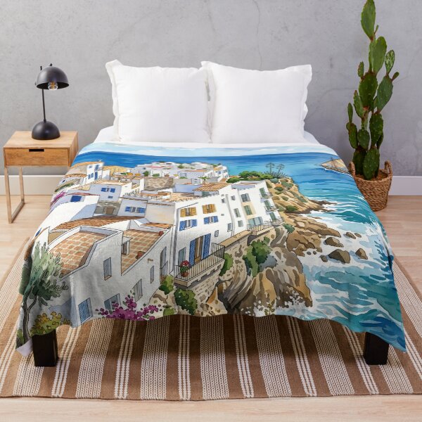 Item preview, Ibiza watercolor Travel Print, Balearic Islands Spain designed and sold by POSTERIOCREW.