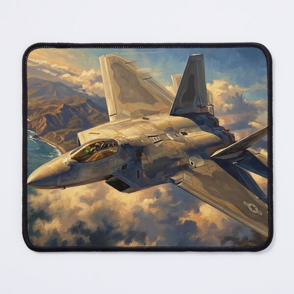 Item preview, F-22 Raptor Banking Above Coastal Cliffs Painting designed and sold by Airpower Art.