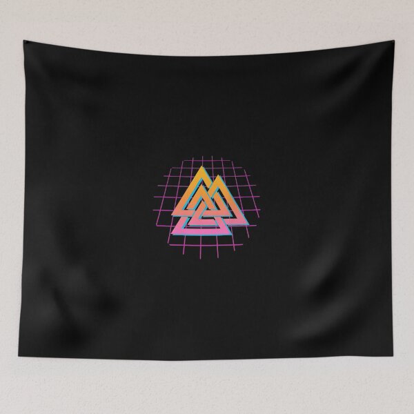 Item preview, Geometric Neon Grid Triangles Retro Vaporwave Art designed and sold by angierelve.