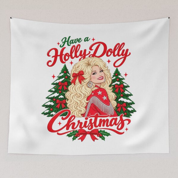 Item preview, Have A Holly Dolly Christmas, Dolly Parton designed and sold by DreadFlockArt.
