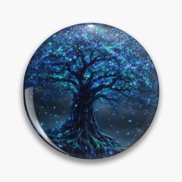Item preview, Árbol de la vida bioluminiscente en un acantilado, cuadro mural de galaxia nocturna designed and sold by Pyt27.