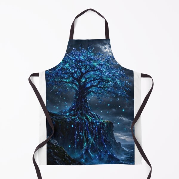 Item preview, Bioluminescent Tree of Life on Cliff Night Galaxy Wall Art designed and sold by Pyt27.