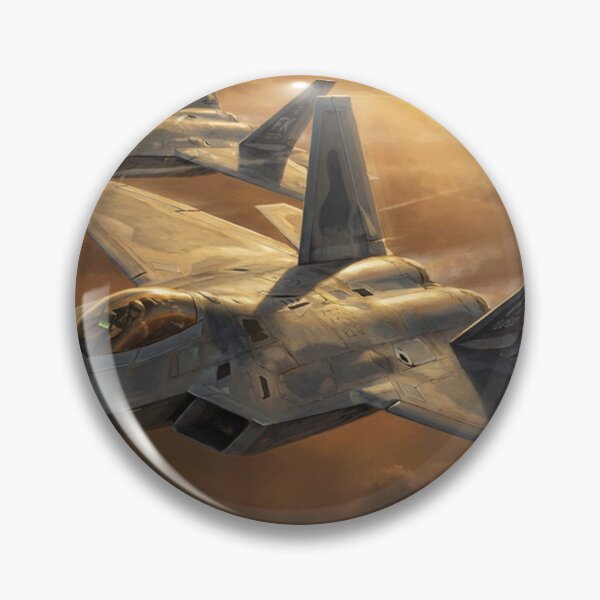 Item preview, F-22 Raptors Flying Into Fiery Sunset Painting designed and sold by Airpower Art.