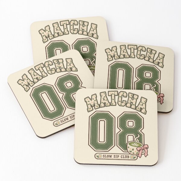 Item preview, Matcha 08 Slow Sip Club Retro Varsity Design designed and sold by Doodle Souq.