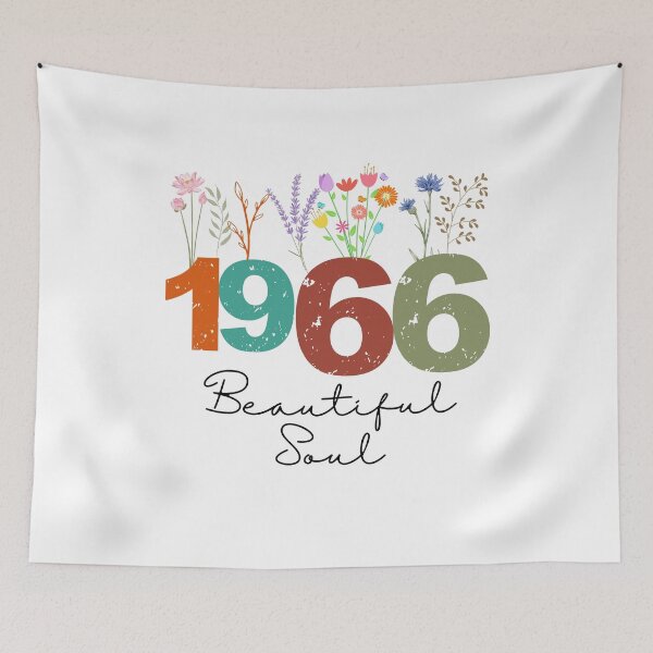 Aperçu de l'œuvre Modèle d'anniversaire floral pour une belle âme de 1966 créée et vendue par FlareCraftStudio.