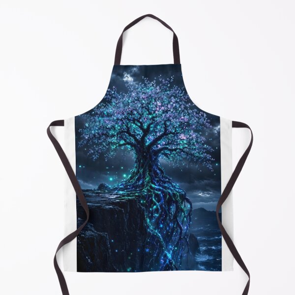 Item preview, Bioluminescent Tree of Life on Cliff Night Galaxy Wall Art designed and sold by Pyt27.
