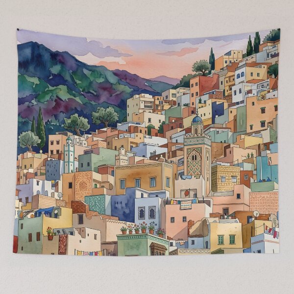 Item preview, Tangier Watercolor Travel Print, Morocco designed and sold by POSTERIOCREW.