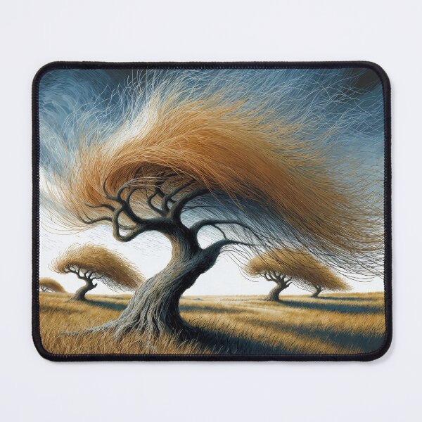 Item preview, Surreal Windblown Tree in Field Landscape designed and sold by Mike Kiev art.