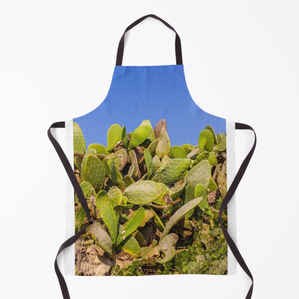Item preview, Sunlit Prickly Pear Cactus Cluster Against Clear Blue Sky On Rocky Coastal Landscape designed and sold by Nmallia.
