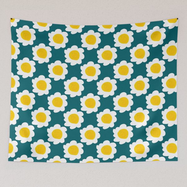 Item preview, Scandi Transformative Teal Daisy Mid Century Retro Pattern designed and sold by CaramelCo.