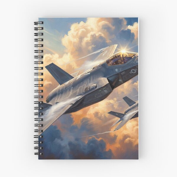 Item preview, F-35 Lightnings Diving Through Golden Clouds Painting designed and sold by Airpower Art.
