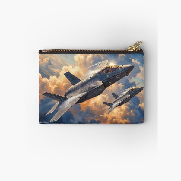 Item preview, F-35 Lightnings Diving Through Golden Clouds Painting designed and sold by Airpower Art.