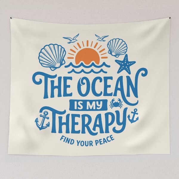 Item preview, Ocean Is My Therapy Retro Sunset Sea Lover Nautical designed and sold by Y-Vibes.