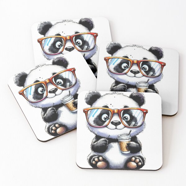 Item preview, Cute Panda with Glasses and Coffee designed and sold by AcruxUltra.