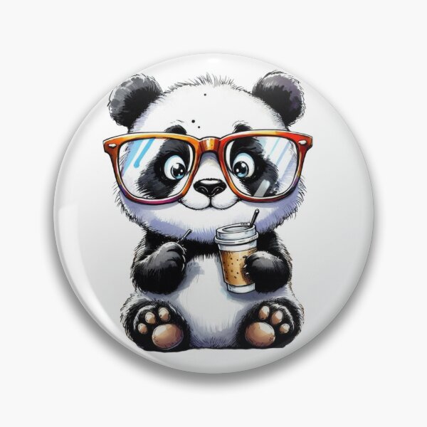 Item preview, Cute Panda with Glasses and Coffee designed and sold by AcruxUltra.