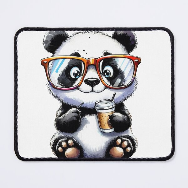 Item preview, Cute Panda with Glasses and Coffee designed and sold by AcruxUltra.
