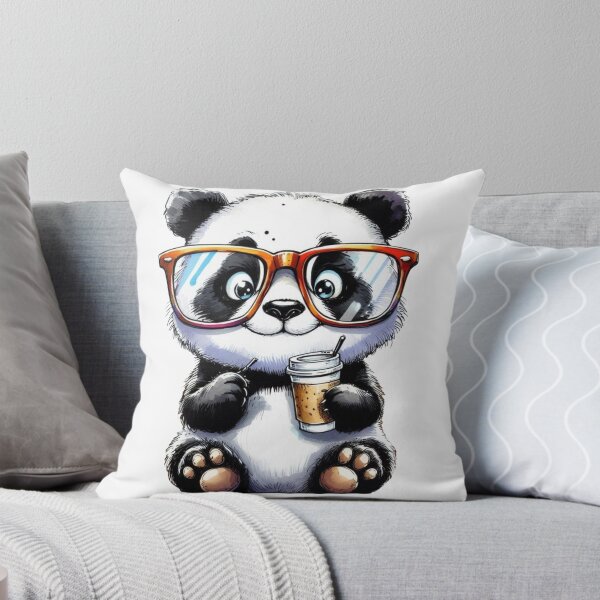 Item preview, Cute Panda with Glasses and Coffee designed and sold by AcruxUltra.