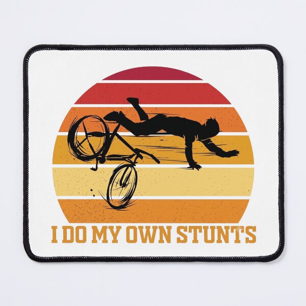 Item preview, I Do My Own Stunts - Funny Retro Sunset BMX Bike Crash designed and sold by Shopeon Designs.