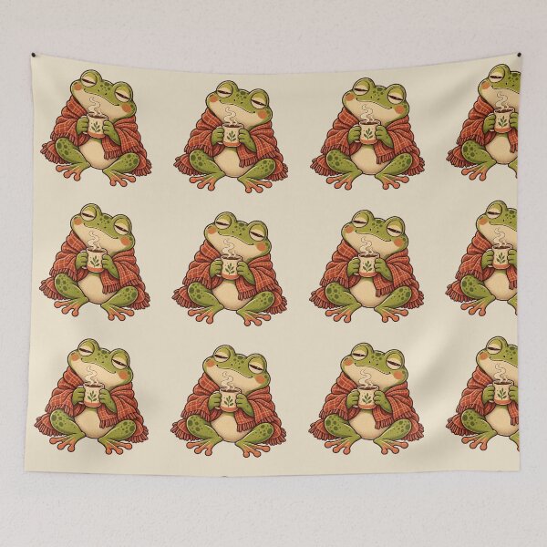 Item preview, Cozy Tea Frog Taking a Quiet Break designed and sold by lemonfishing.