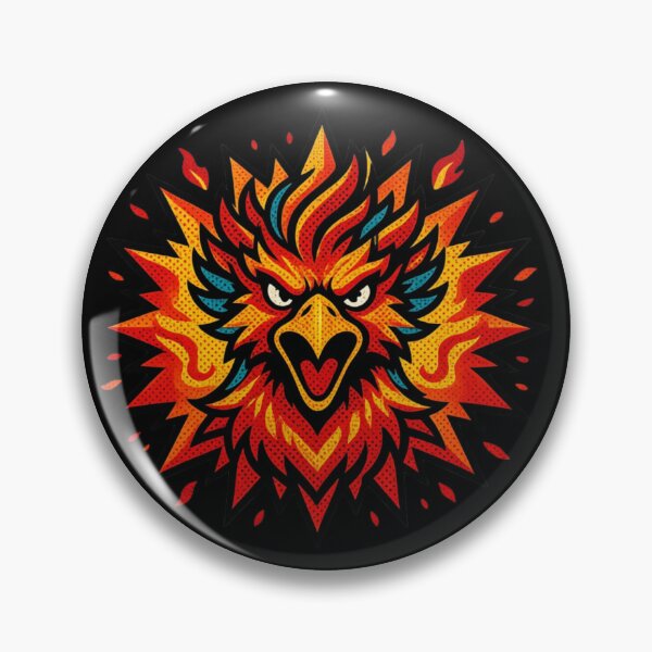 Item preview, Retro Comic Style Fiery Phoenix Head designed and sold by MarCinu Art.