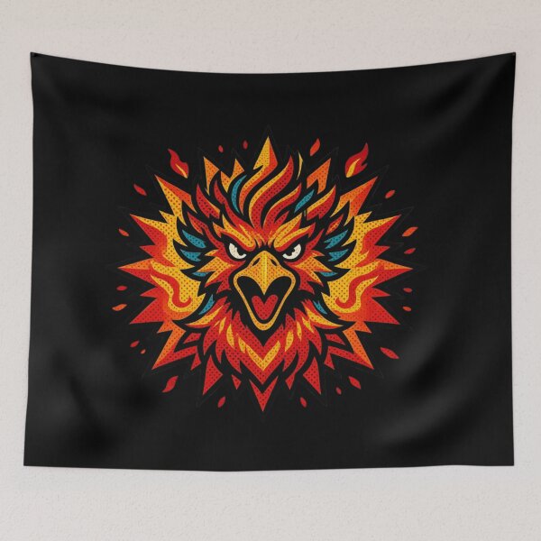 Item preview, Retro Comic Style Fiery Phoenix Head designed and sold by MarCinu Art.