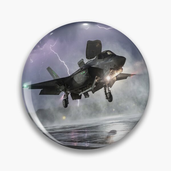 Item preview, F-35B Vertical Landing Amid Lightning Storm designed and sold by Airpower Art.